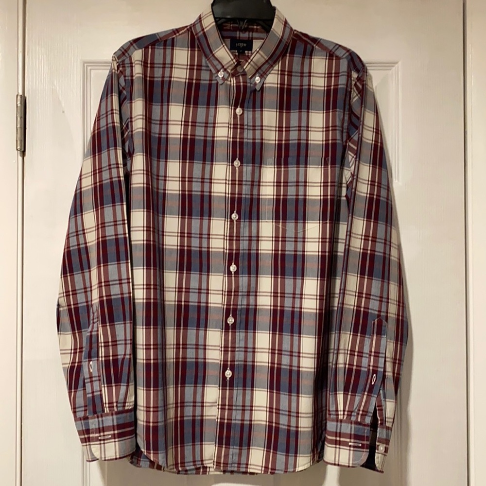 J Crew Medium Button Up Plaid Shirt